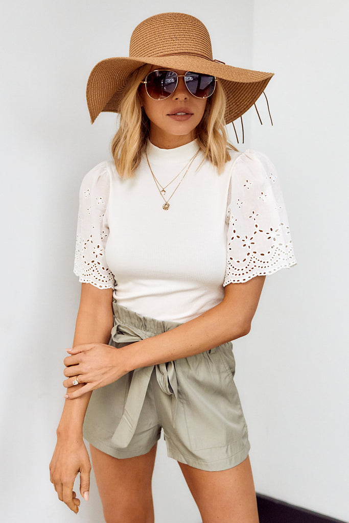Yara Embroidered Sleeve Blouse - fab'rik